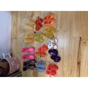 13 pairs of 14 inch doll shoes fit WellieWisher, AG sisters, American Girl brand